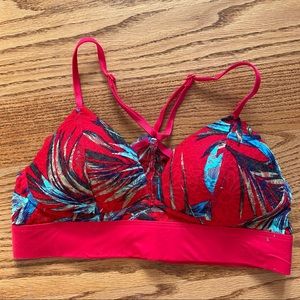 VS PINK red floral jungle print bra